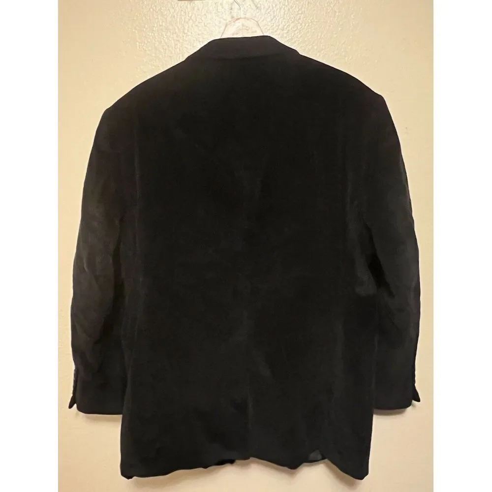 Stafford Mens 46R Corduroy Sport Coat Blazer Two Button Jacket Black‎ Vented